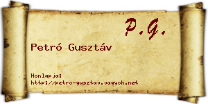 Petró Gusztáv névjegykártya