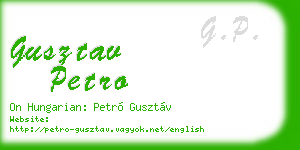 gusztav petro business card