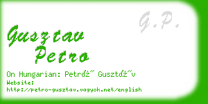 gusztav petro business card